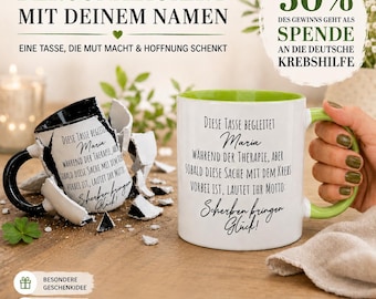 Personalisierte Tasse für Krebspatienten – Glücksbringer für die Chemotherapie Bestrahlung Krebsbehandlung