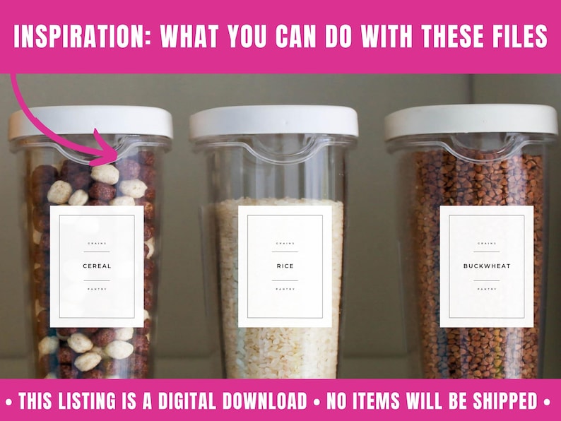 Kitchen Labels Template With 100 Pantry Labels, Container Labels ...