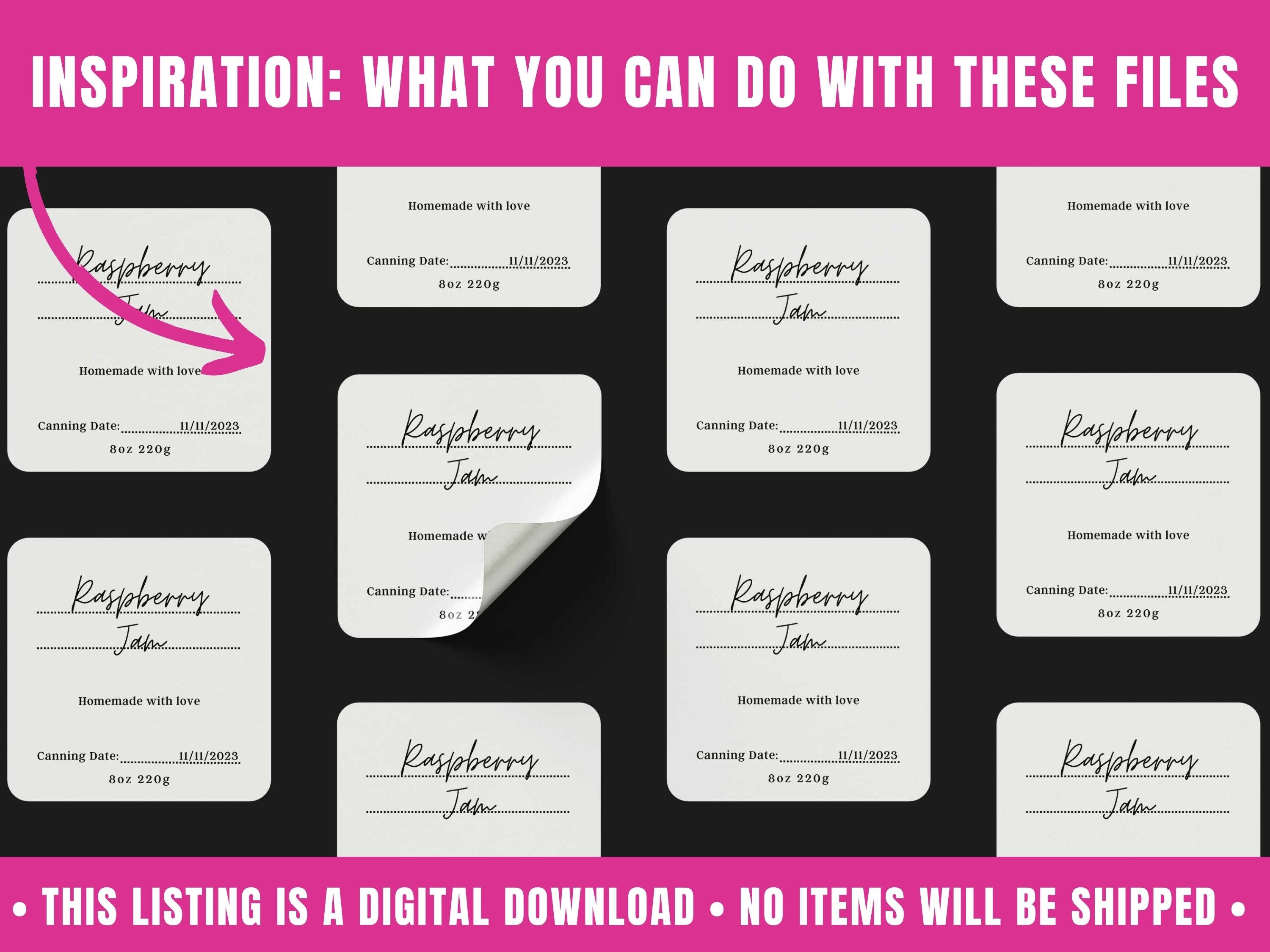 Canning Labels Template With 40 Editable Jar Labels Square and Round