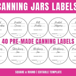 Canning Labels round for jar lids