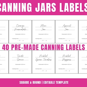 Canning jars Labels rectangle template