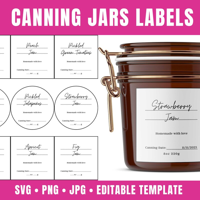 Canning Jar Labels - Etsy