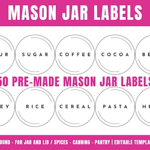 mason jar labels for pantry and spices