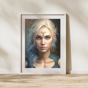 Zodiac Sign Wall Art - Aries Girl