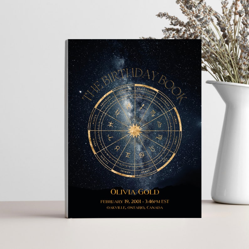 BLACK Personalized Astrology Chart Reading The Birthday Book Natal Birth Chart In-Depth Report 120 Pages Great for everyone image 1