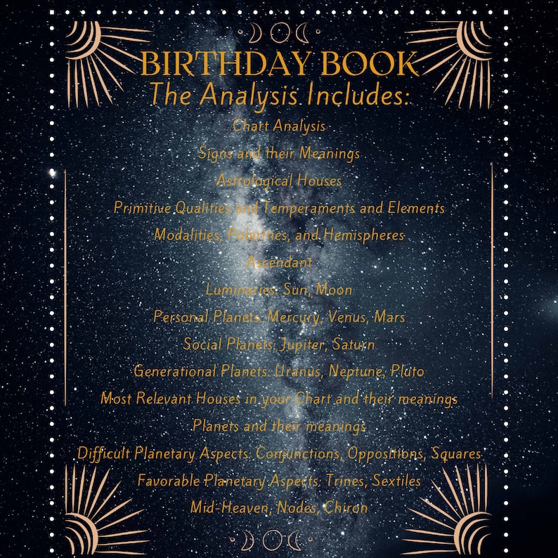 BLACK Personalized Astrology Chart Reading The Birthday Book Natal Birth Chart In-Depth Report 120 Pages Great for everyone image 8