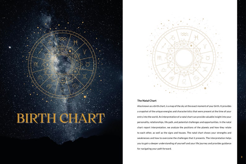 BLACK Personalized Astrology Chart Reading The Birthday Book Natal Birth Chart In-Depth Report 120 Pages Great for everyone image 4
