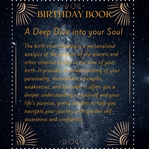 BLACK Personalized Astrology Chart Reading The Birthday Book Natal Birth Chart In-Depth Report 120 Pages Great for everyone image 6