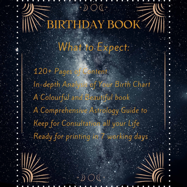 BLACK Personalized Astrology Chart Reading The Birthday Book Natal Birth Chart In-Depth Report 120 Pages Great for everyone image 7