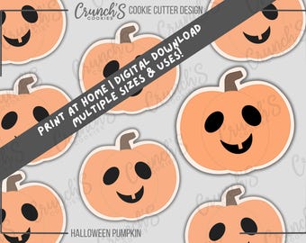 Halloween Pumpkin Cookie Cutter Template | Digital STL and PNG Files for 3D Printing & Baking | Halloween Cookies
