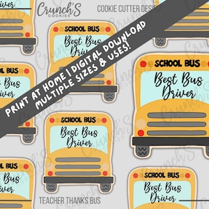 Bus Driver Cookie Cutter STL File: Teacher Thank You (Digital Download)
