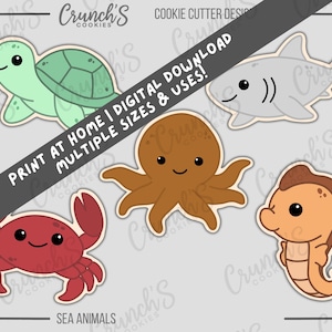 Sea Animal Cookie Cutters STL-bestanden: 3D-printersjablonen (digitale download)