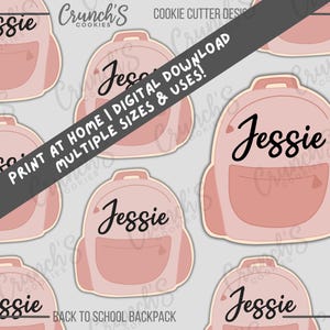 Backpack Cookie Cutter STL File: Back to School Cookies (Digital Download)