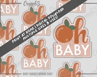 Orange Baby Shower Cookie Cutter Template: STL & PNG Files (Digital Download)