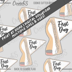 Back to School Flag Cookie Cutter: STL, PNG Files (Digital Download)