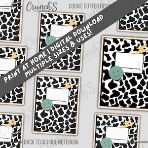 Notebook Cookie Cutter STL File: Back to School Cookies (Digital Download)
