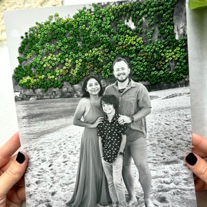 Handmade Embroidered Photo, Custom Embroidery picture gift, wedding anniversary embroidery gift