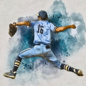Custom Senior Sports Portrait Poster Painting Digital, High School Sports Portrait, Soccer, Basketball Portrait, Baseball, Hockey, football
