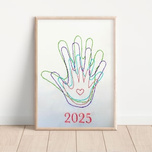 Wandbild mit Familienhandabdrücken