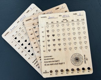 Laser test card with heart - Optimize your laser projects with our laser test card for precise settings in LightBurn!