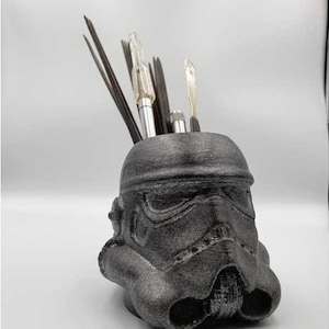 Stormtrooper helmet pot for house plant and storage from the Star Wars series