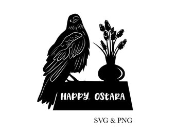 Ostara Raven or Crow svg and png file