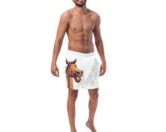 Herren-Badehose „Wessen Pferd ist das?“