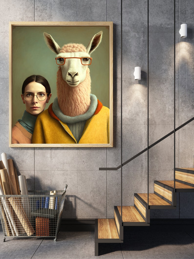 Llama Art Quirky Art Prints Modern Wall Art for Airbnb Hipster Print ...