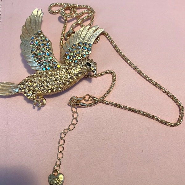 Betsey Johnson Bird bling sparkle necklace