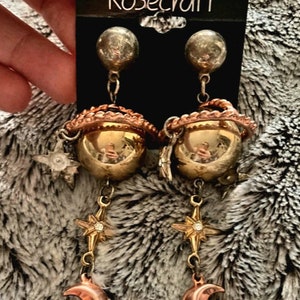 Handmade Stainless Steel moon, star and planet earrings pretty unique