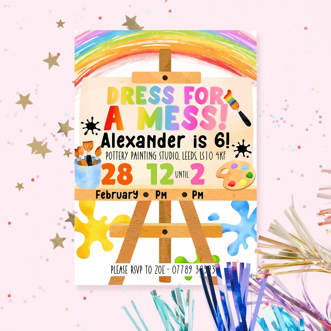 Painting Birthday Party Invitation Template Templett File Design Your