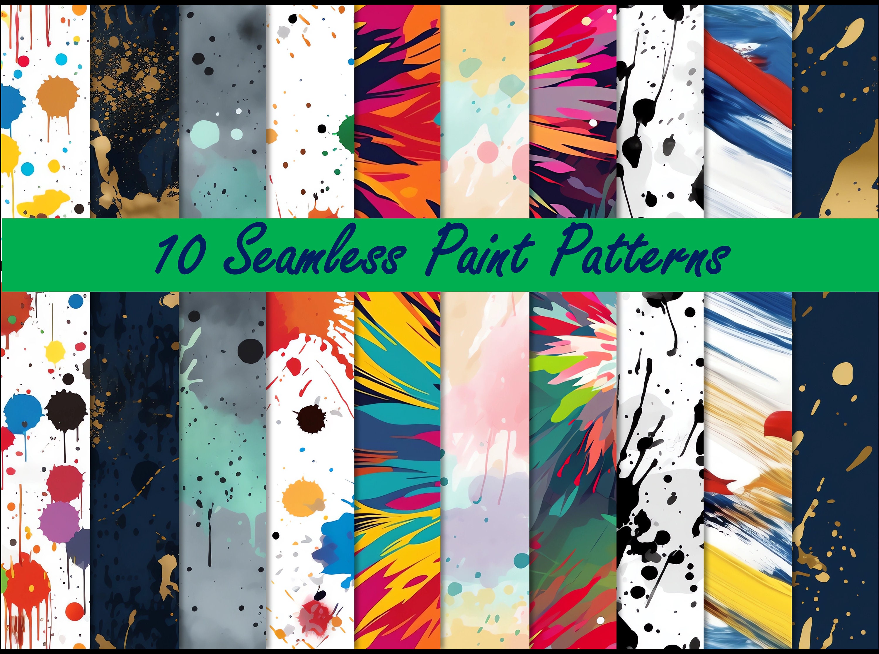 Paint Splot Pattern 10 Repeatable Paint Splat Patterns - Seamless Digital Download for ...
