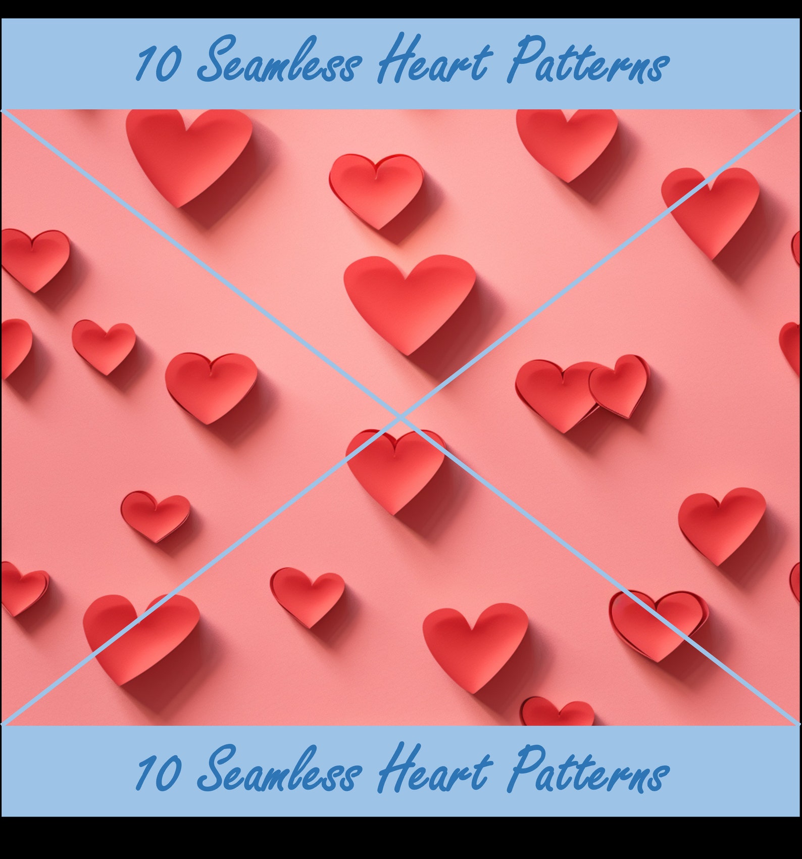 Tileable Heart Pattern 10 Repeatable Heart Patterns - Seamless Digital Download for Wallpaper ...