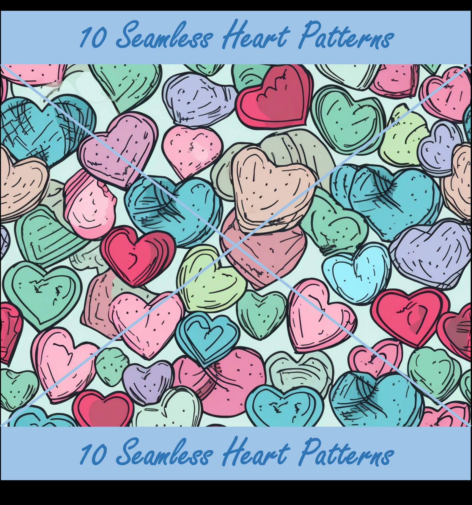Tileable Heart Pattern 10 Repeatable Heart Patterns - Seamless Digital Download for Wallpaper ...