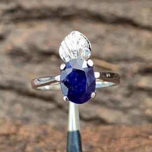 Natural Blue Sapphire 925 Silver Ring Minimalist Style Jewelry, Oval 9x7mm Gemstone Ring, Handmade Silver Ring, Gold Ring, Rose Gold Jewelry