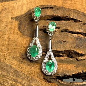 Green Emerald 925 Sterling Silver Earring, Women Solitaire Wedding Birthstone Earring, Stackable Bridesmaid Jewelry Gift, Girlfriend Gift
