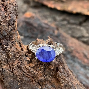 925 Sterling Silver Ring Amazing Design Blue Sapphire Silver Ring Oval Stone Blue Sapphire Wedding Ring Engagement Ring Anniversary Gift