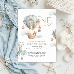 Mr Onederful First Birthday Invitation, Little Man Boys 1st Birthday, Digital, Phone, Text Email E Invite, Onderful, Printable & Editable