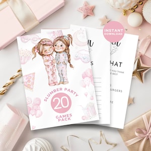 Girls Party Games Bundle for Tweens, Teens, Teenagers, Pajama or Sleepover Party Girls Activites, Instant Download PDF Printable