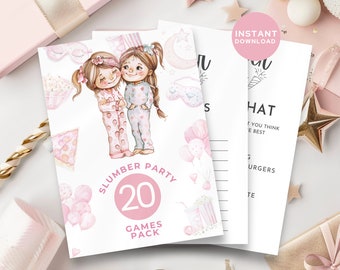 Girls Party Games Bundle for Tweens, Teens, Teenagers, Pajama or Sleepover Party Girls Activites, Instant Download PDF Printable