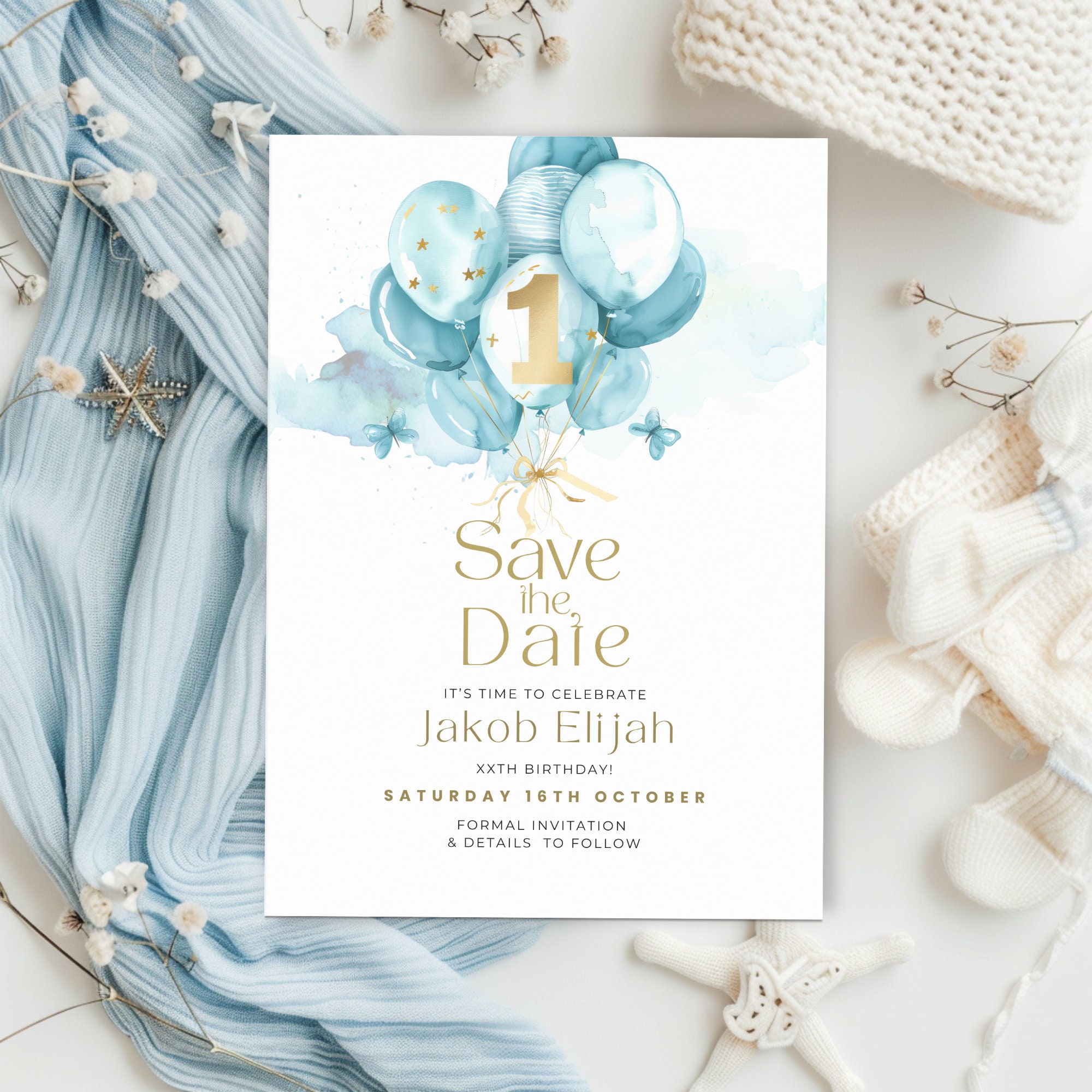 thumbnail image 2 of 10 Personalised 1st Birthday Party Invitations For Boys Or Girls – Any Age Available 2 of 5