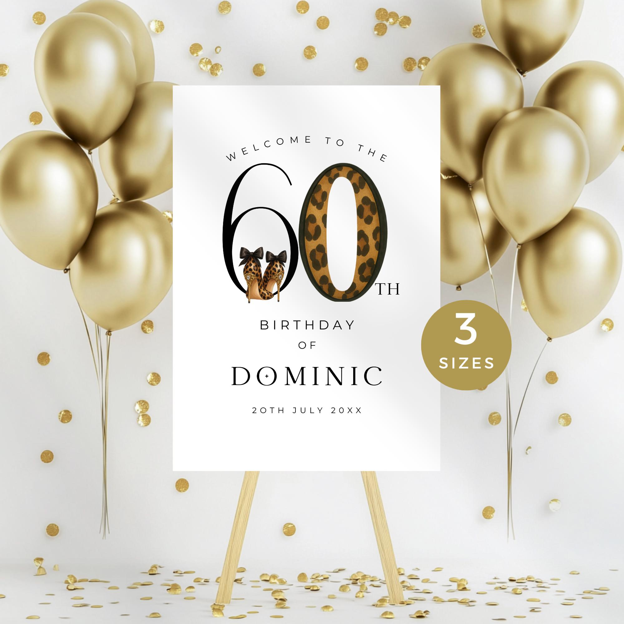 60th Birthday Welcome Sign, 60 & Fabulous Poster or Yard Sign