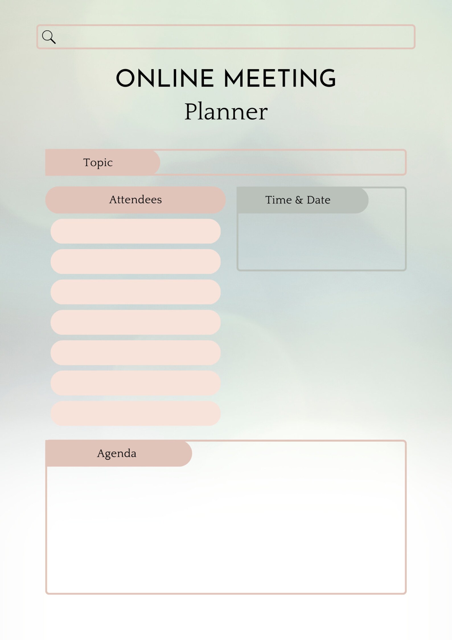 Printable Meeting Planner |notes,notepad,planner,meeting,plan,agenda ...