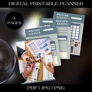 DIGITAL Meeting Planner | Notes,Notepad,Planner,Meeting,Plan,Agenda,Meeting Agenda,Meeting Minutes,Work Notes,Taking Notes,Digital Download
