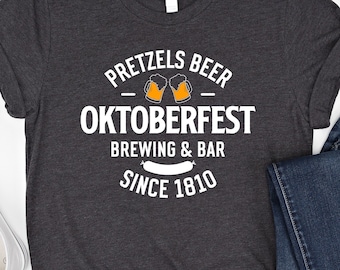 Vintage Oktoberfest Shirt Pretzels Beer Oktoberfest Brewing & Bar Shirt Beer Drinking Sweatshirt German Beer Festival Hoodie Beer Prost Tees