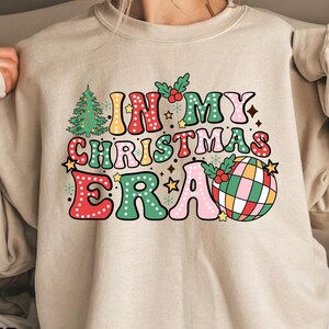 In meiner Weihnachts-Era Crewneck Sweatshirt Retro Weihnachten Sweatshirt Groovy Weihnachten Pullover Damen Weihnachten Hoodie Geschenk Weihnachten Urlaub Shirt