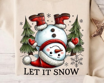 Pull à Capuche Unisexe Gildan 'LET IT SNOW' – Sweat Moche De Noël Avec Père Noël – Taille S à 3XL