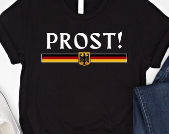 Camiseta Prost Oktoberfest Camiseta com Bandeira Alemã Camiseta para Beber Cerveja Camiseta com Capuz Cheers Camiseta Reichsadler com o Brasão da Alemanha Moletom