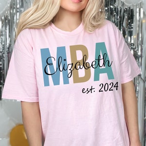 Personalized MBA Graduation With Name Shirt Masters Degree Graduation Gift MBA Graduation 2024 Sweatshirt Master Student Hoodie Mba T-Shirt