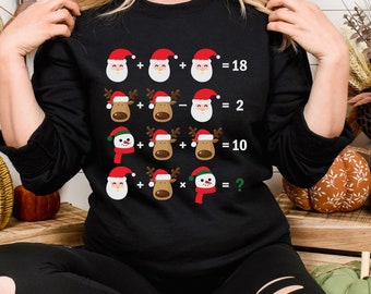 Mathe-Lehrer Weihnachten Sweatshirt Mathe-Quiz Shirt Weihnachten Lehrer Hoodie Weihnachten Mathe-Pullover Lustige Mathe-Lehrer Shirts Mathe-Weihnachtsgeschenk